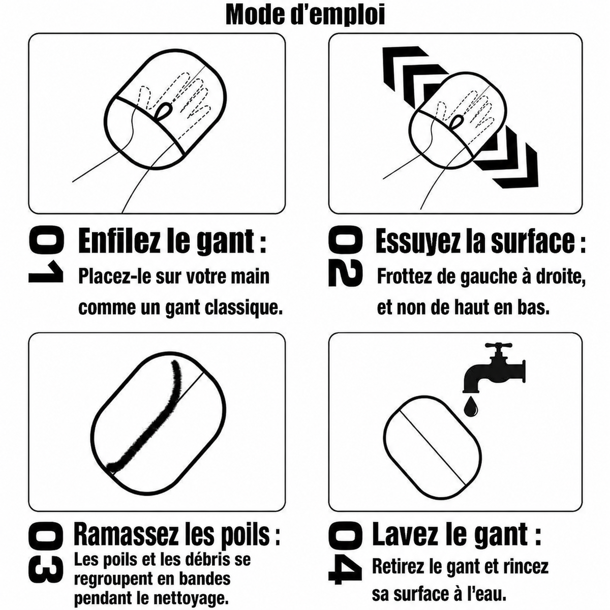 Gant Anti-Poils Firoka — Chien & Chat, Lavable & Réutilisable